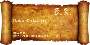 Babó Katalin névjegykártya